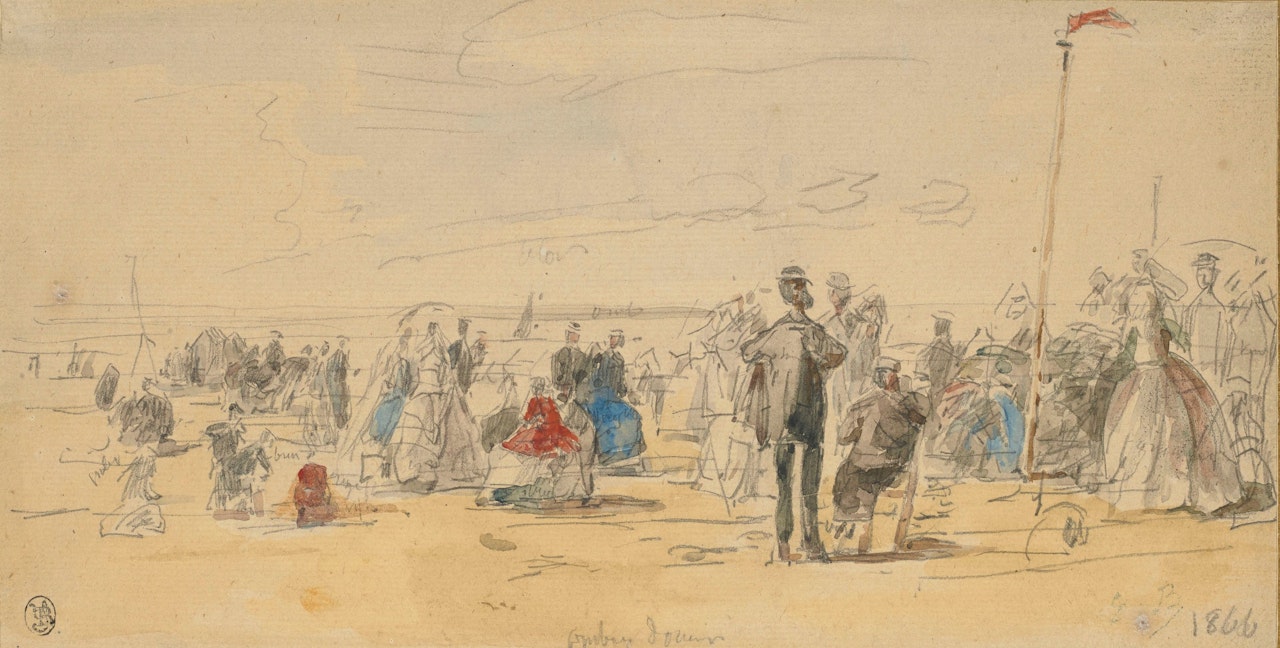 Scène de plage by Eugène Boudin