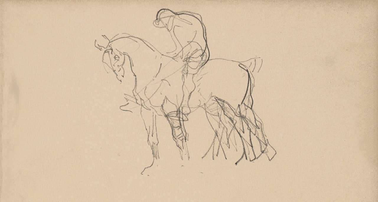 Le Volcelet (recto); Cavalier (verso) by Henri de Toulouse-Lautrec