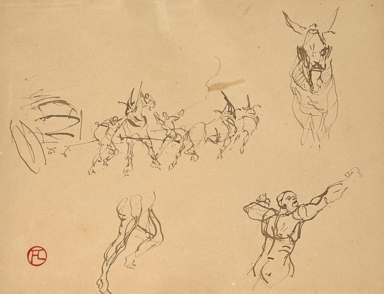 Croquis à l'encre by Henri de Toulouse-Lautrec