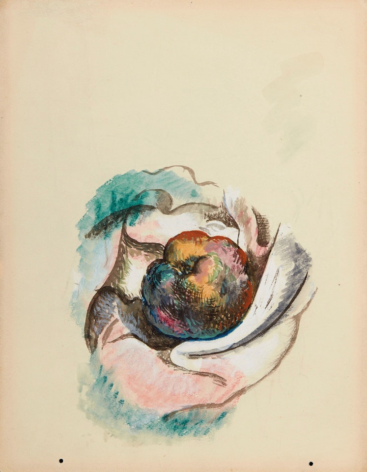 Pomme (recto); Guitare au guéridon (verso) by Pablo Picasso