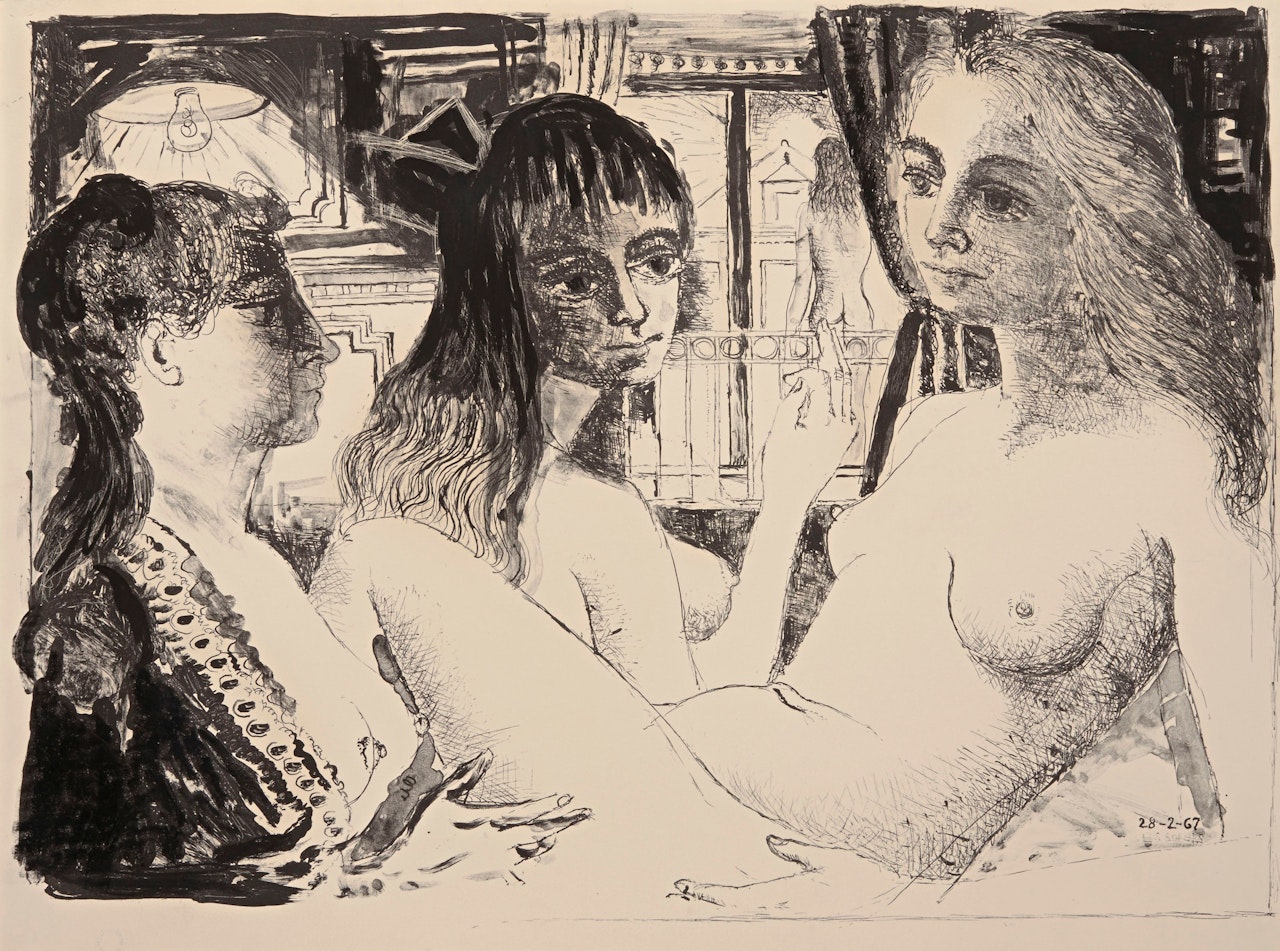 Les Trois femmes by Paul Delvaux