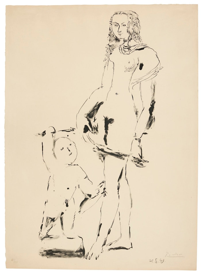 VÉNUS ET L'AMOUR, 3E VARIATION (B. 614; MOURLOT 184) by Pablo Picasso