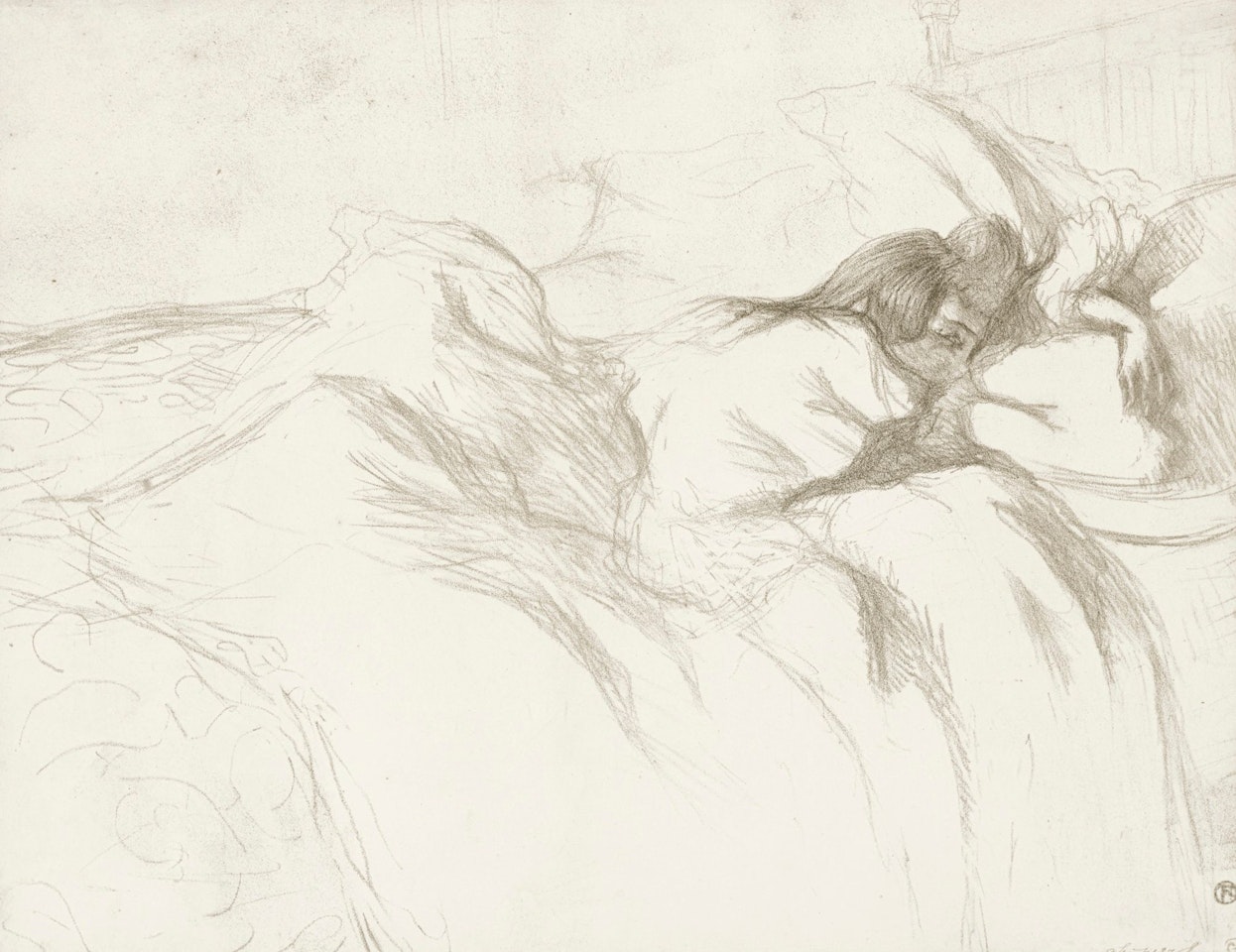 FEMME COUCHÉE - RÉVEIL (D. 182; ADR. 174; W. 158) by Henri de Toulouse-Lautrec