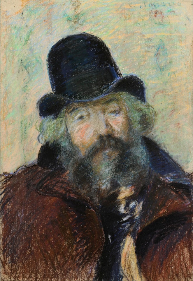 PORTRAIT DU PEINTRE LUDOVIC PIETTE, AVEC SON CHAPEAU ROND by Camille Pissarro