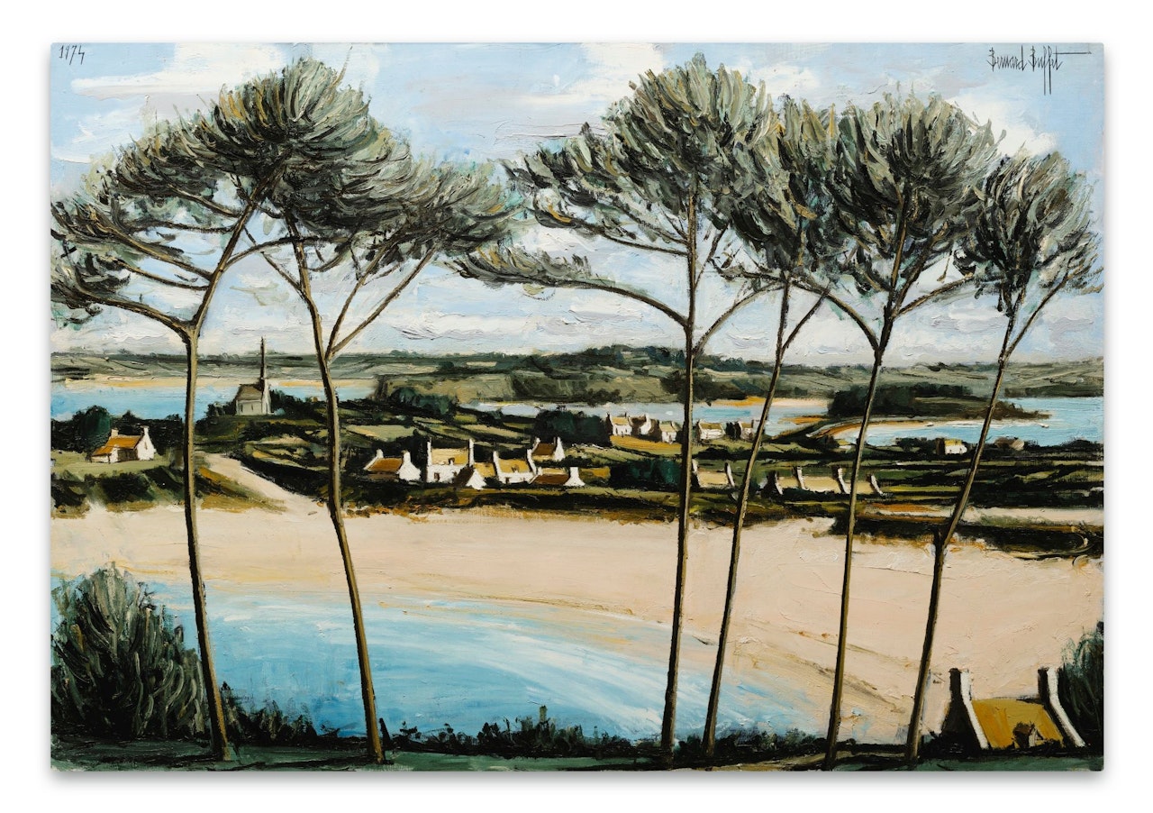CARANTEC, LA PLAGE ET L'ÎLE CALOT, MARÉE BASSE by Bernard Buffet