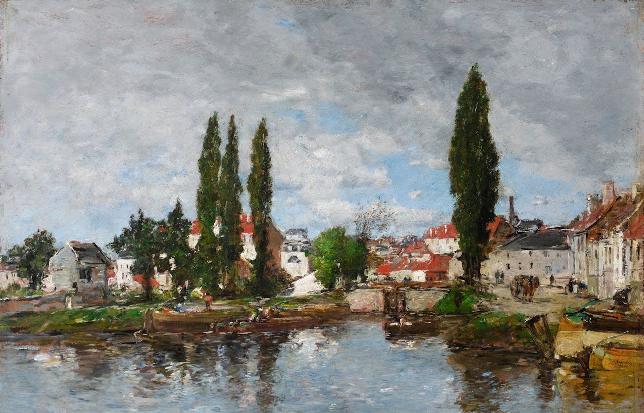 BRUXELLES, LE CANAL DE LOUVAIN by Eugène Boudin