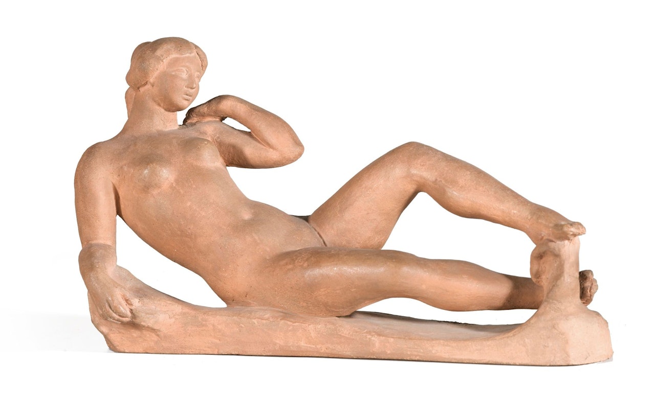 JEUNE FILLE COUCHÉE (ETUDE POUR "LE MONUMENT À PAUL CÉZANNE") by Aristide Maillol
