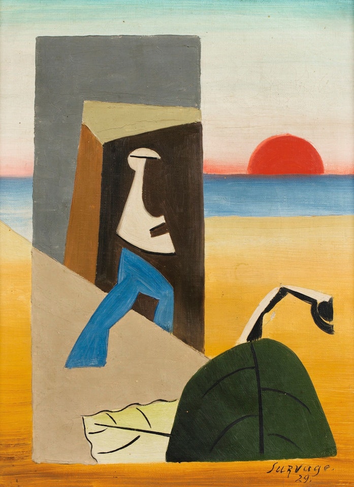 PERSONNAGE ET FEUILLE by Leopold Survage