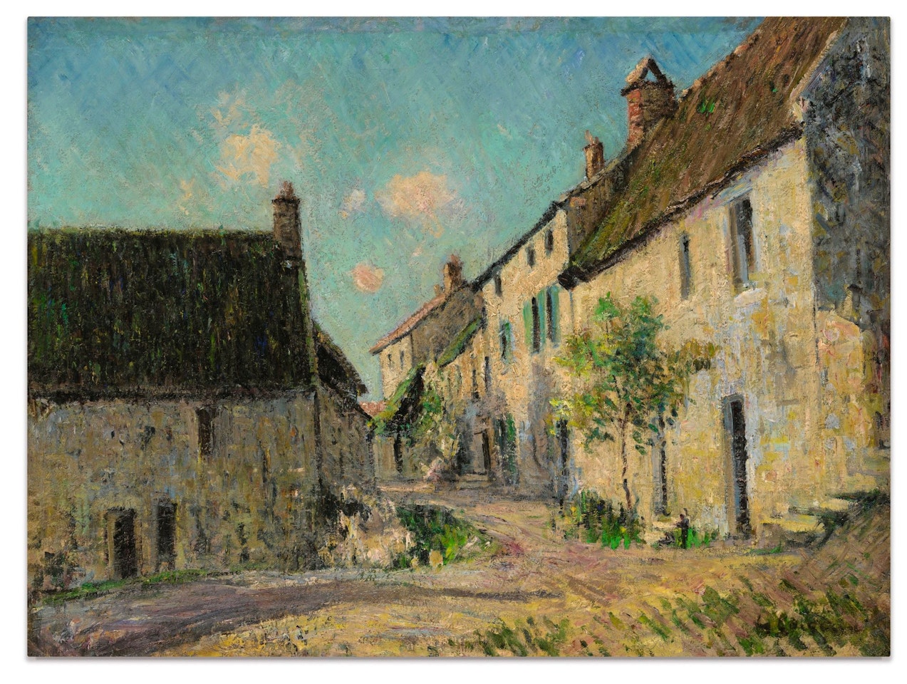 VUE DE VILLAGE - RECTO BOUQUET DE FLEURS - VERSO by Gustave Loiseau