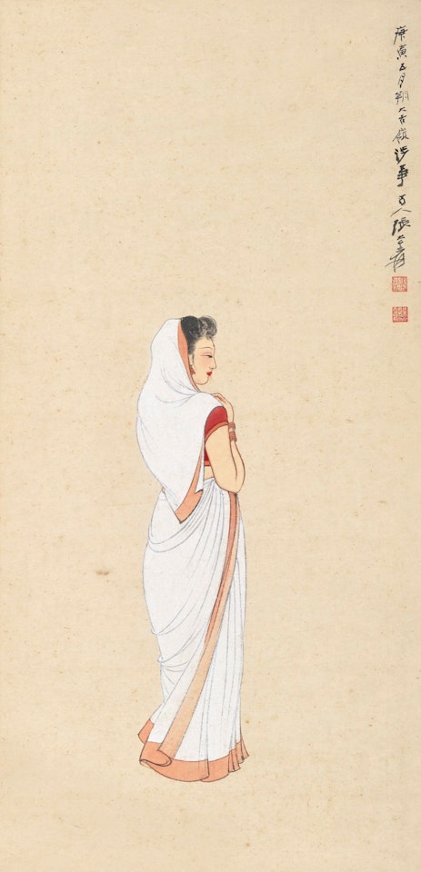 INDIAN LADY by Zhang Daqian
