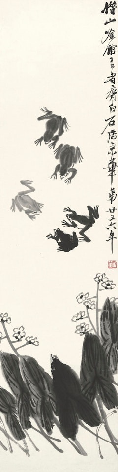 FROGS BY TARO LEAVES by Qi Baishi