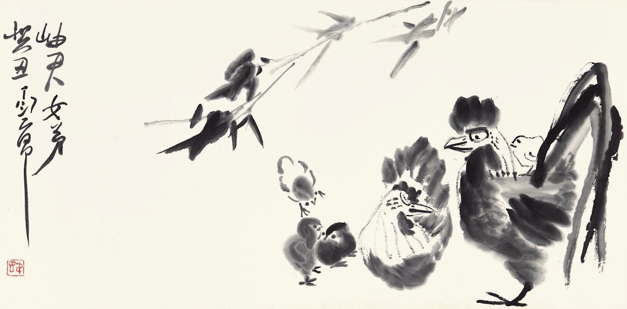 A FAMILY OF CHICKEN by Ding Yanyong