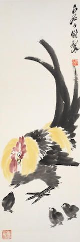 Rooster and Chicks by Qi Baishi