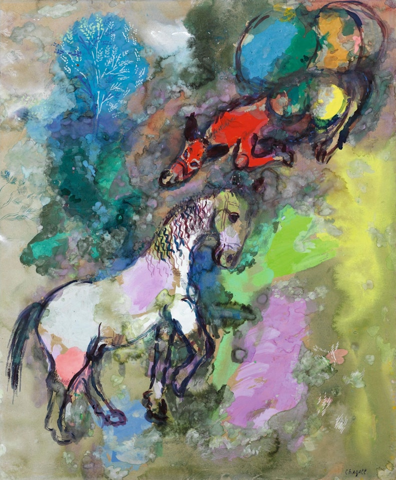 LE CHEVAL ET L'ÂNE (FABLES DE LA FONTAINE) by Marc Chagall