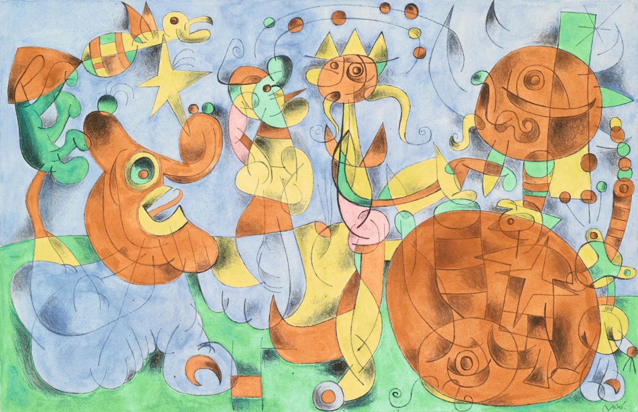 CHEZ LE ROI DE POLOGNE : UBU ROI, PLANCHE III by Joan Miró