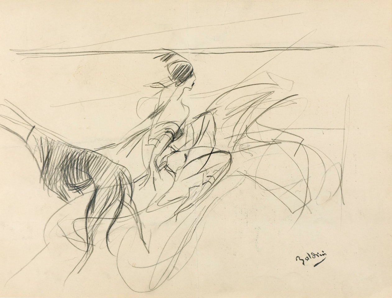 PORTRAIT OF THE MARQUISE CASATI AND HER GREYHOUND by Giovanni Boldini