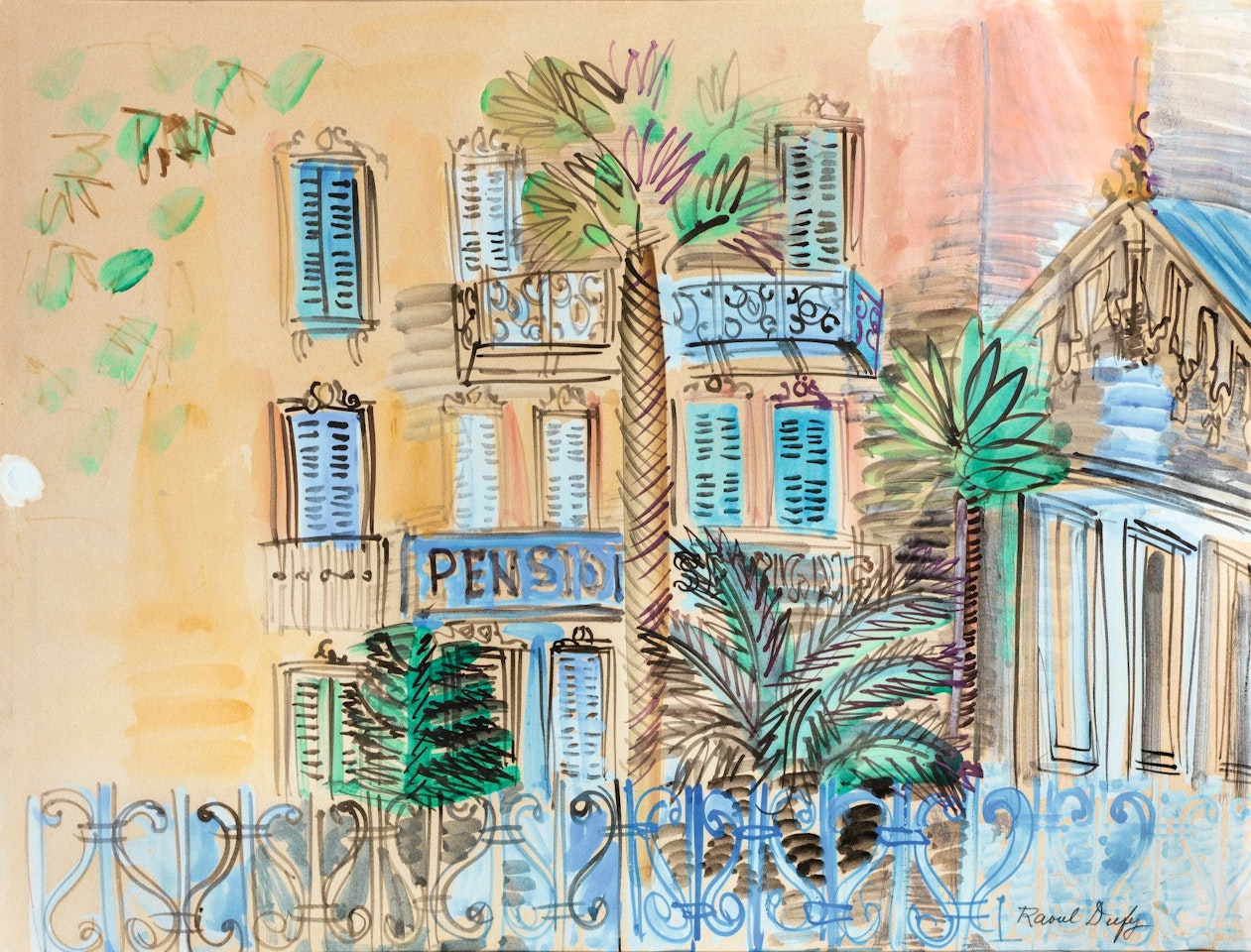 PENSION SÉVIGNÉ À NICE by Raoul Dufy
