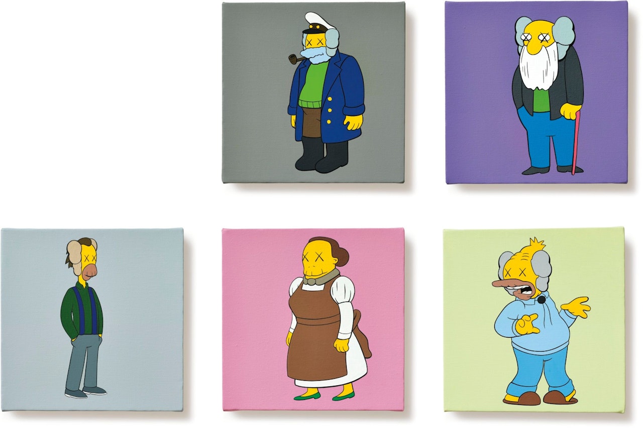 KIMPSONS SERIES (FIVE WORKS) by Kaws