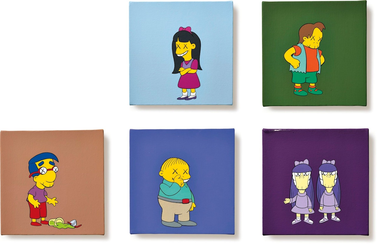 KIMPSONS SERIES (FIVE WORKS) by Kaws