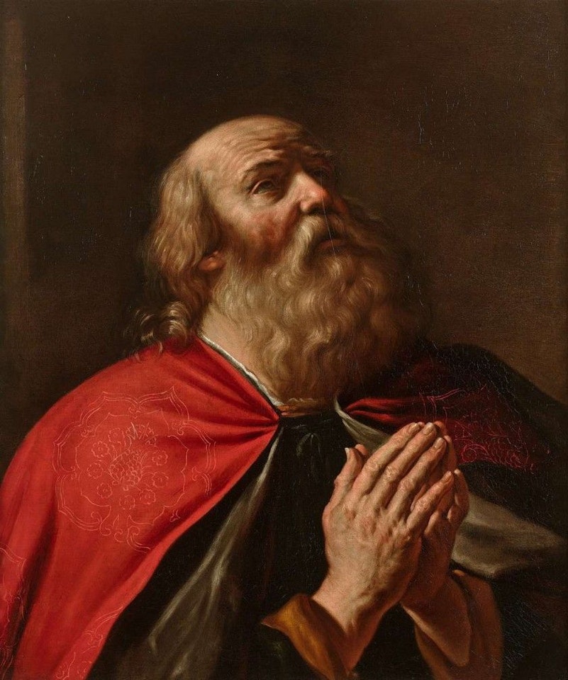 King David praying by Guercino