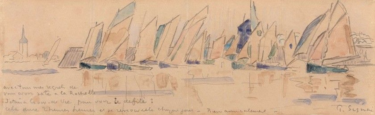 Croix-de-Vie, the parade of sailboats by Paul Signac