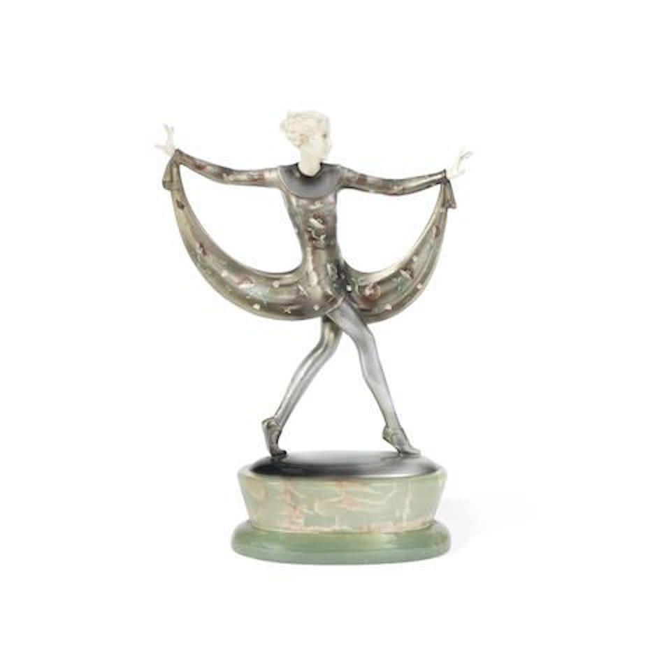 CAST SIGNATURE 'LORENZL' IN THE BRONZE, AND PAINTED 'Crejó', CIRCA 1925 by Josef Lorenzl
