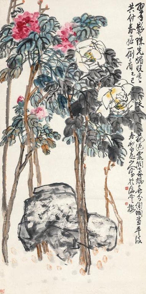 Peony And Rock by Wang Zhen