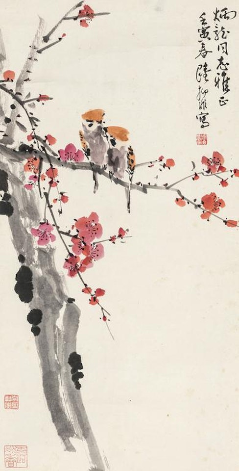 Sparrows And Plum by Lu Yifei