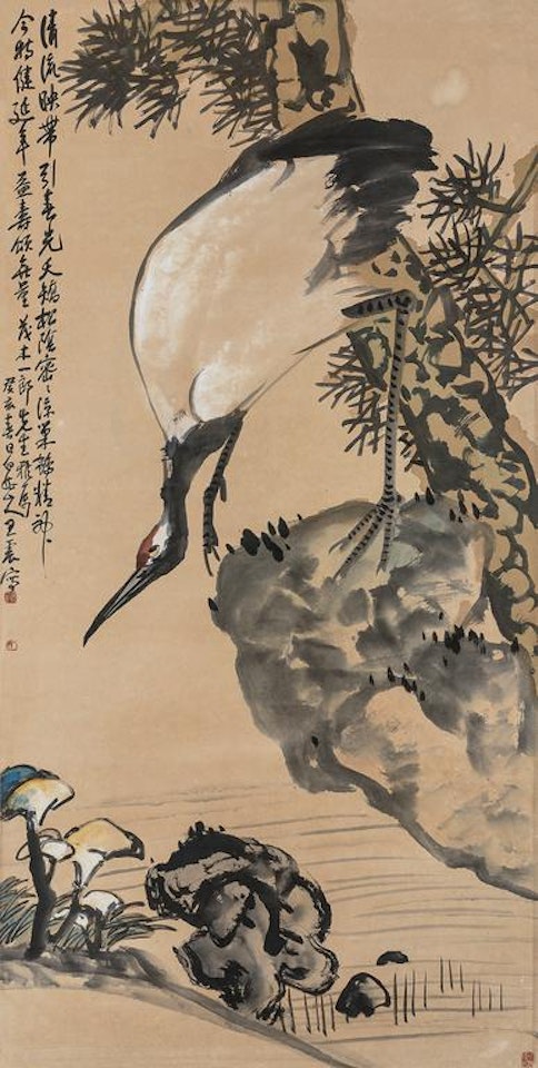 Crane And Pine by Wang Zhen