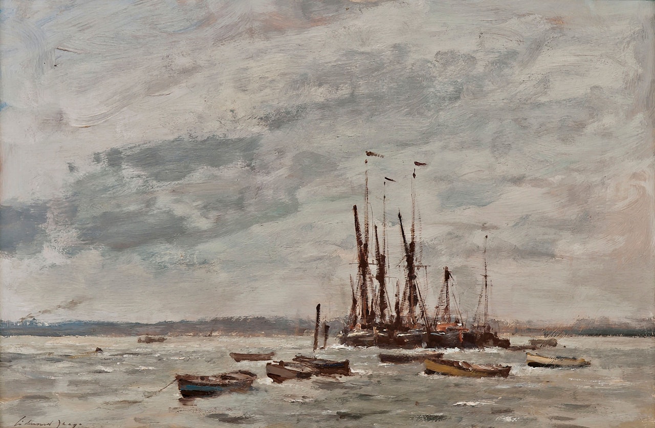 North west gale on the Orwell by Edward Seago