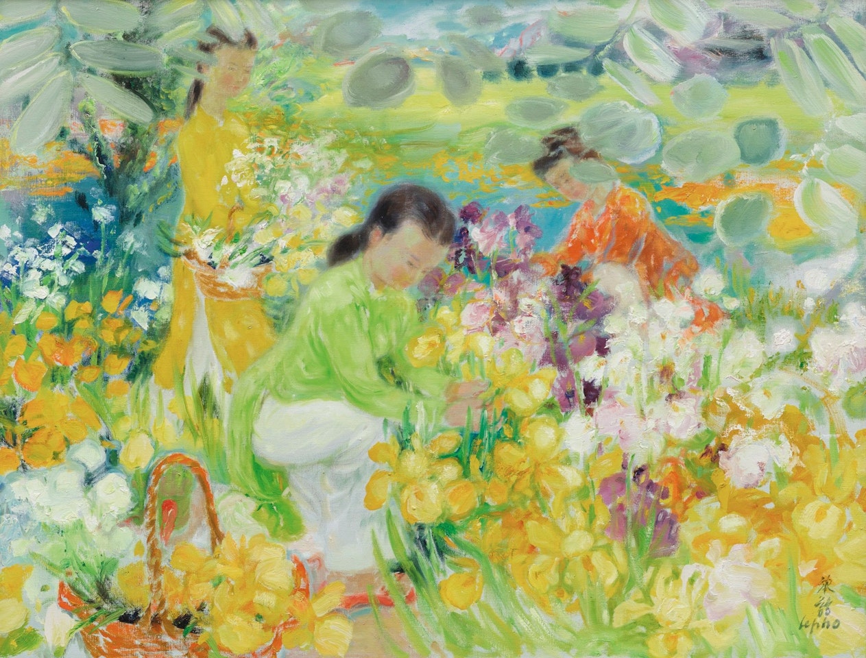 FEMMES DANS UN JARDIN (WOMEN IN A GARDEN) by Le Pho