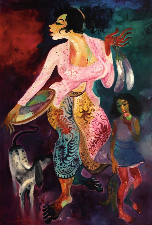 WOMAN IN THE MARKET  by Hendra Gunawan