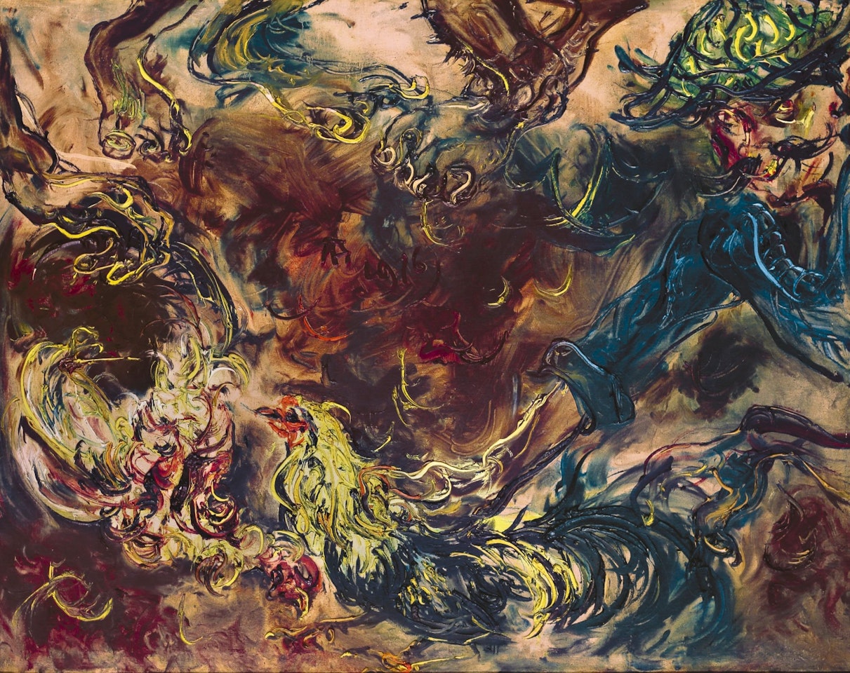 FIGHTING COCKS by Affandi