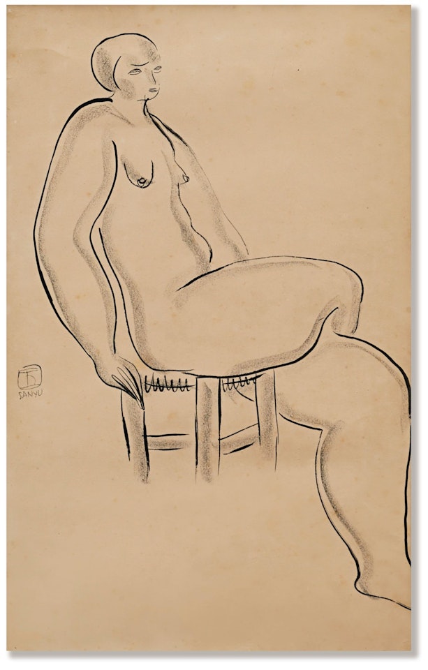 SEATED NUDE  by Sanyu