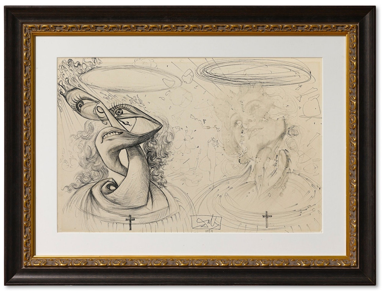DEUX TÊTES DE GALA TRANSFORMÉES by Salvador Dali