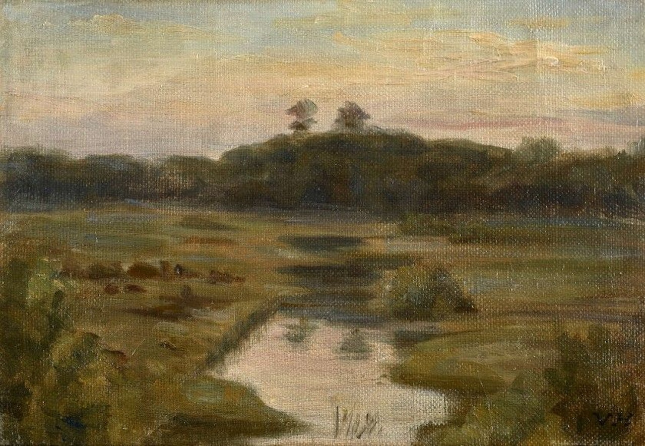 Sunset in Holte (Solnedgang Holte) by Vilhelm Hammershoi