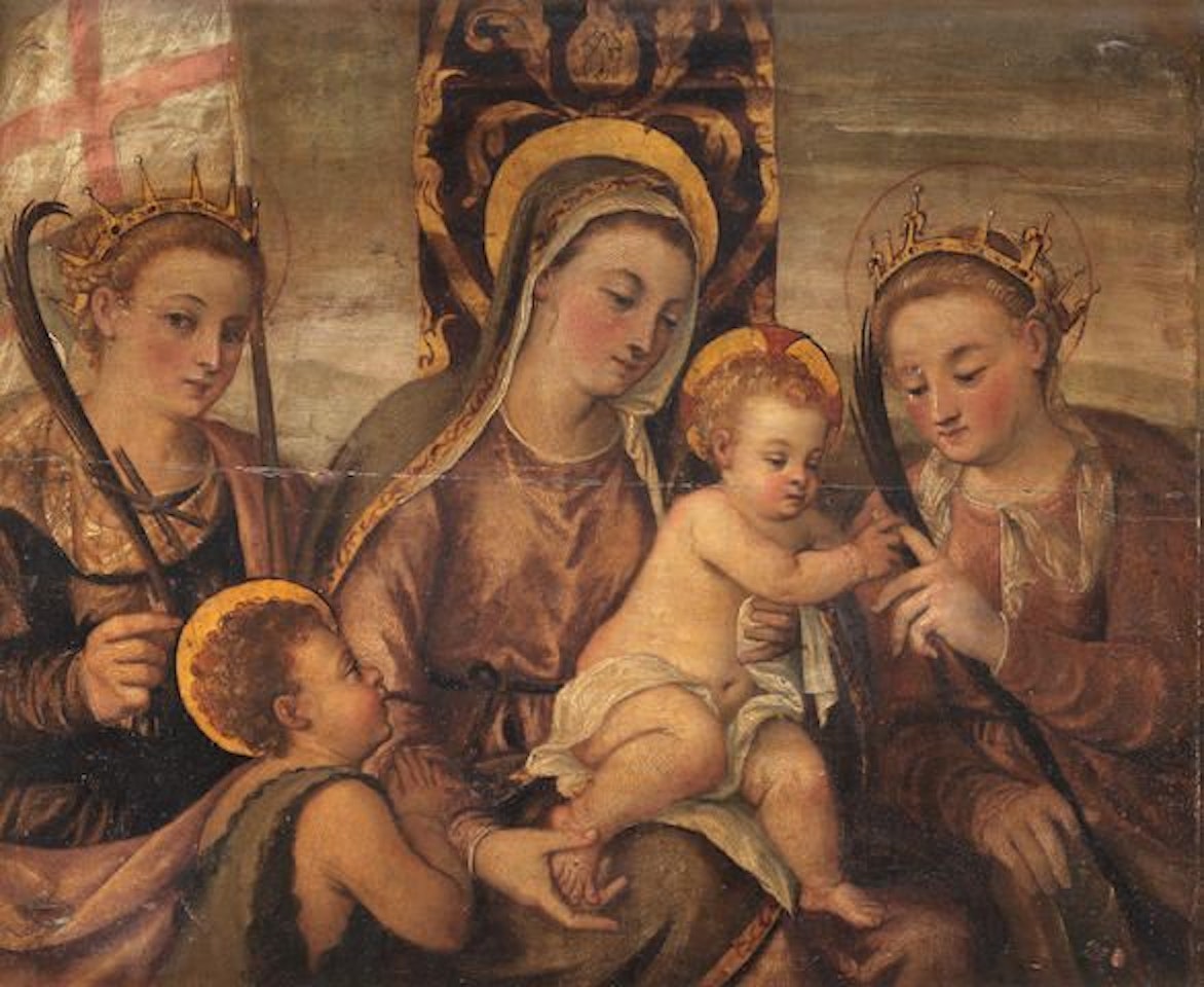 The Mystic Marriage of Saint Catherine, with Saint Ursula and the Infant Saint John the Baptist by Venetian School