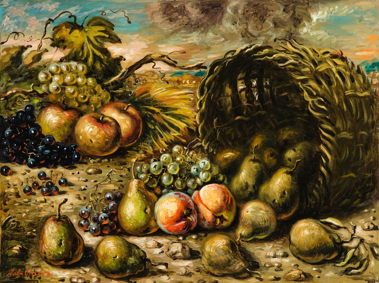 FRUTTA NEL PAESAGGIO by Giorgio de Chirico