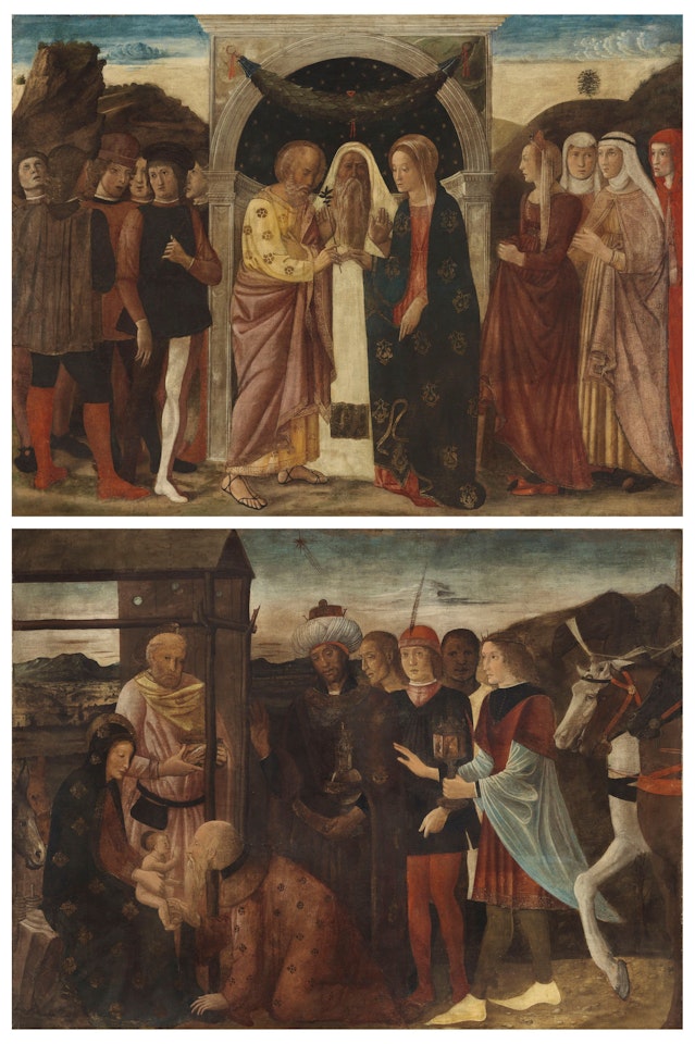 The Marriage of the Virgin; and The Adoration of the Magi by Giovanni Bellini