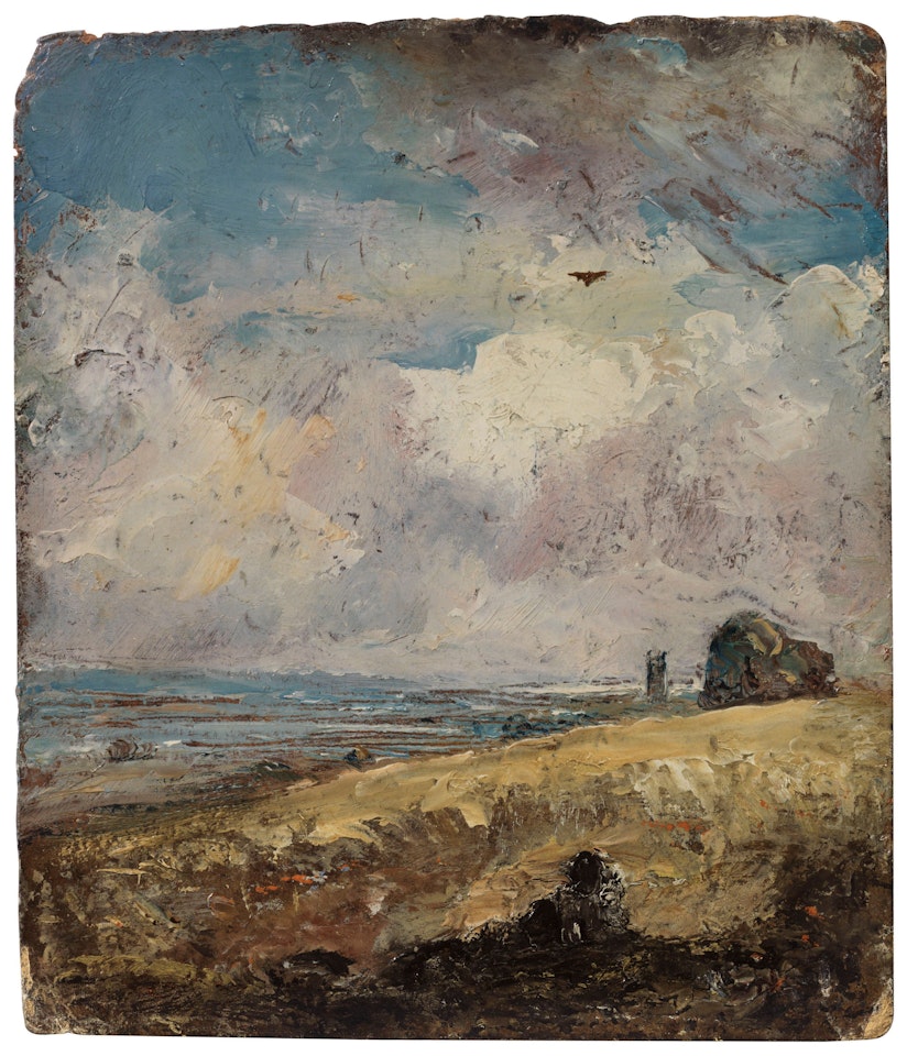 The Skylark, Dedham (recto); Study of a cow standing in a stream (verso) by John Constable