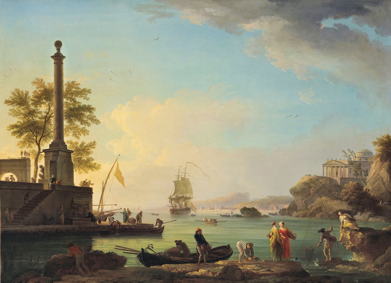 A Mediterranean port with an archipelago beyond by Claude Joseph Vernet