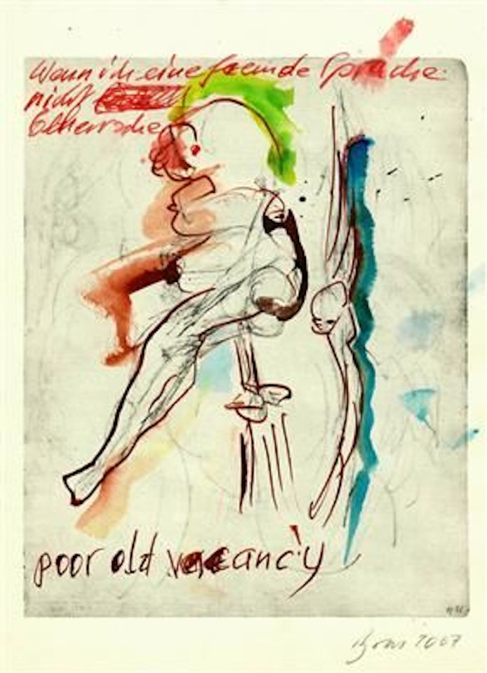 "If I do not speak a foreign language" from the cycle BRUS's + BLAKE's JOBs by Gunter Brus