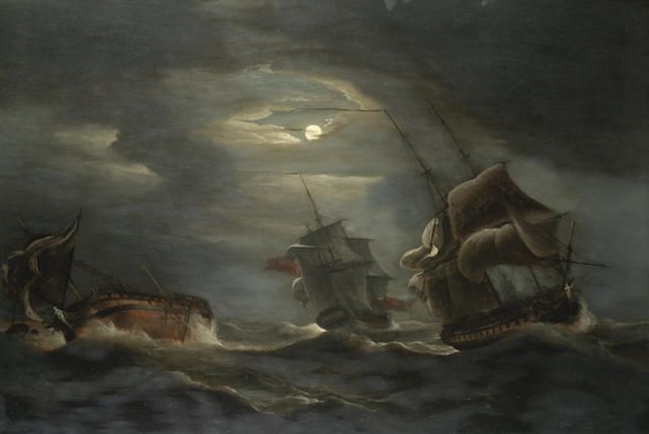 The wreck of the Droits de L'Homme after the Action of 13th January by Thomas Luny