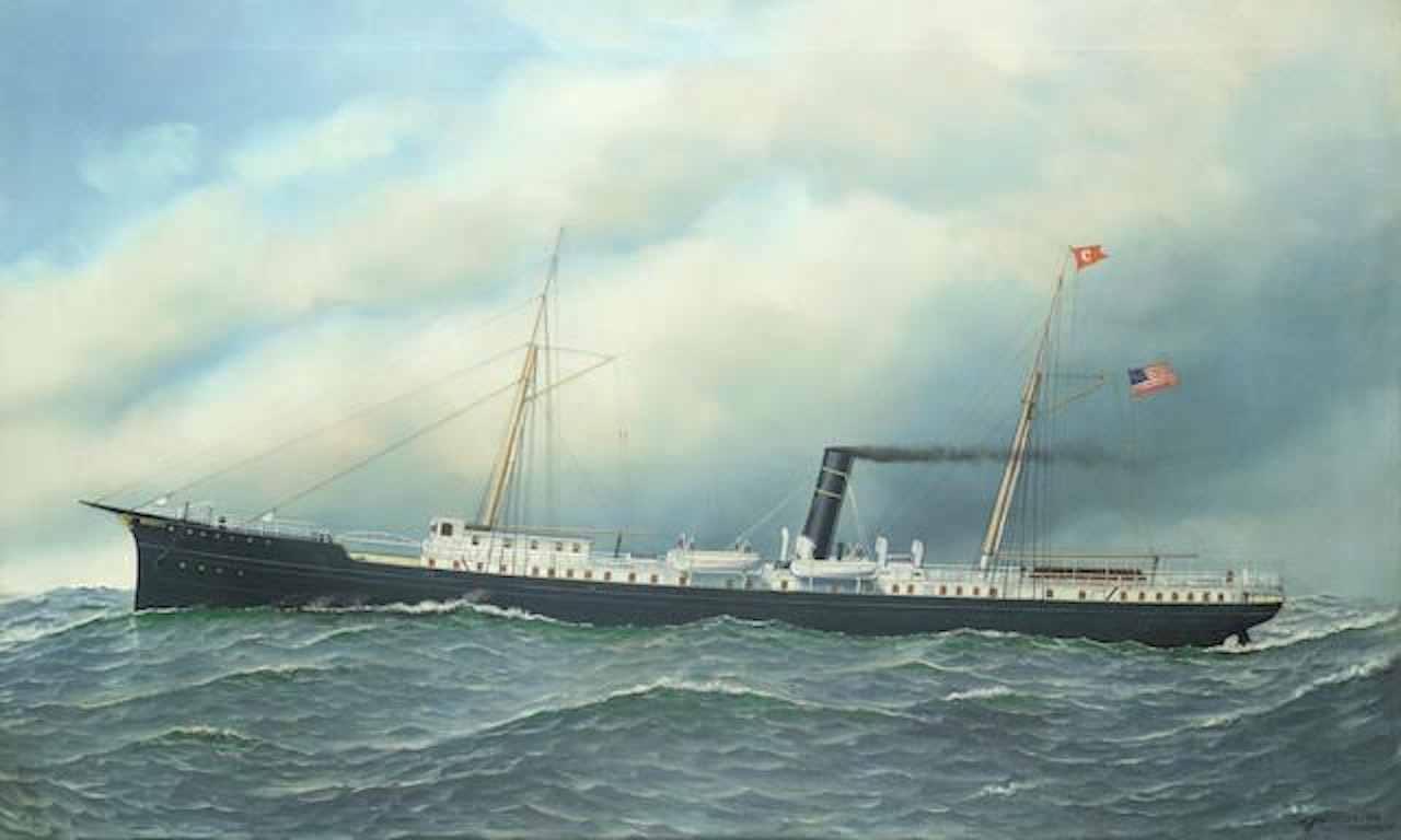 SS Hudson of the Cromwell Line, New York by Antonio Jacobsen