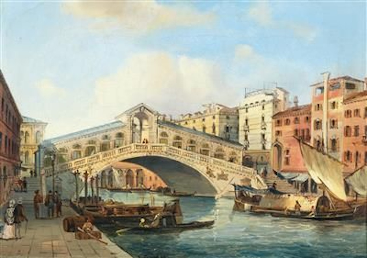 Venice the Grand Canal with the Rialto Bridge by Carlo Grubacs