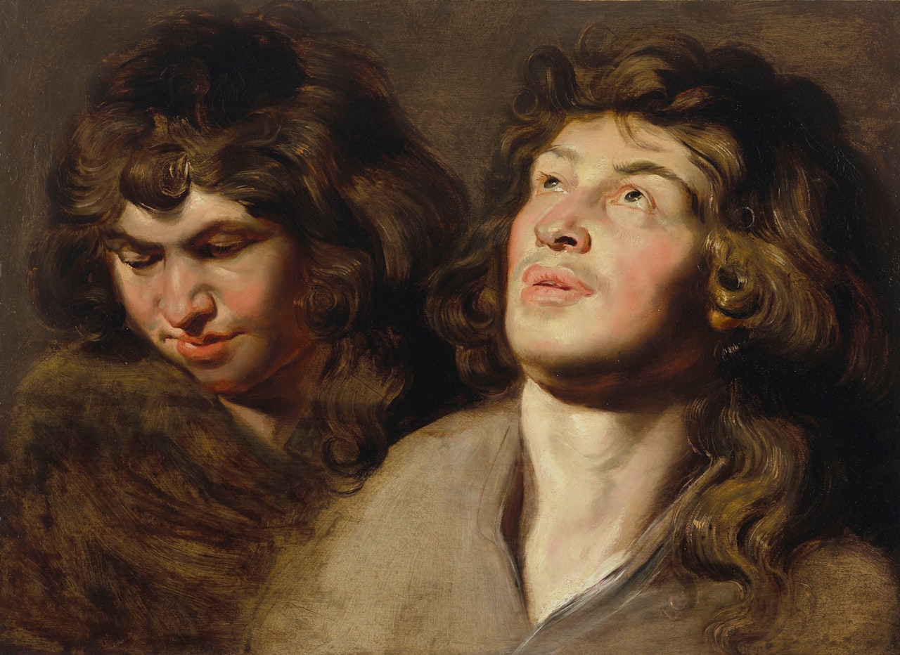 Two studies of the head of a young man by Peter Paul Rubens