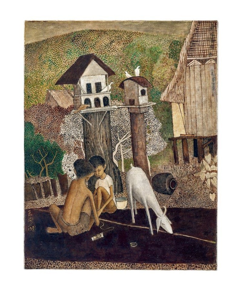 Malay Boys with Goat by Cheong Soo Pieng