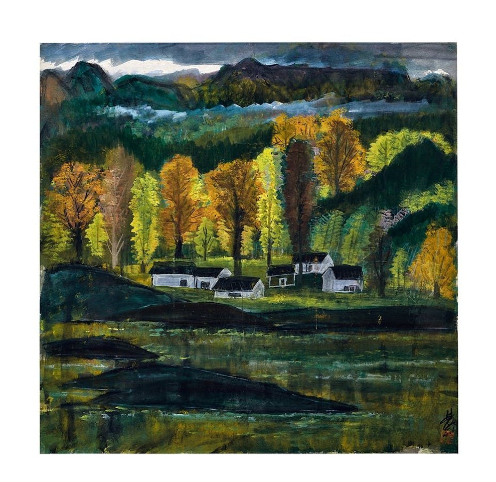 Village in Autumn by Lin Fengmian