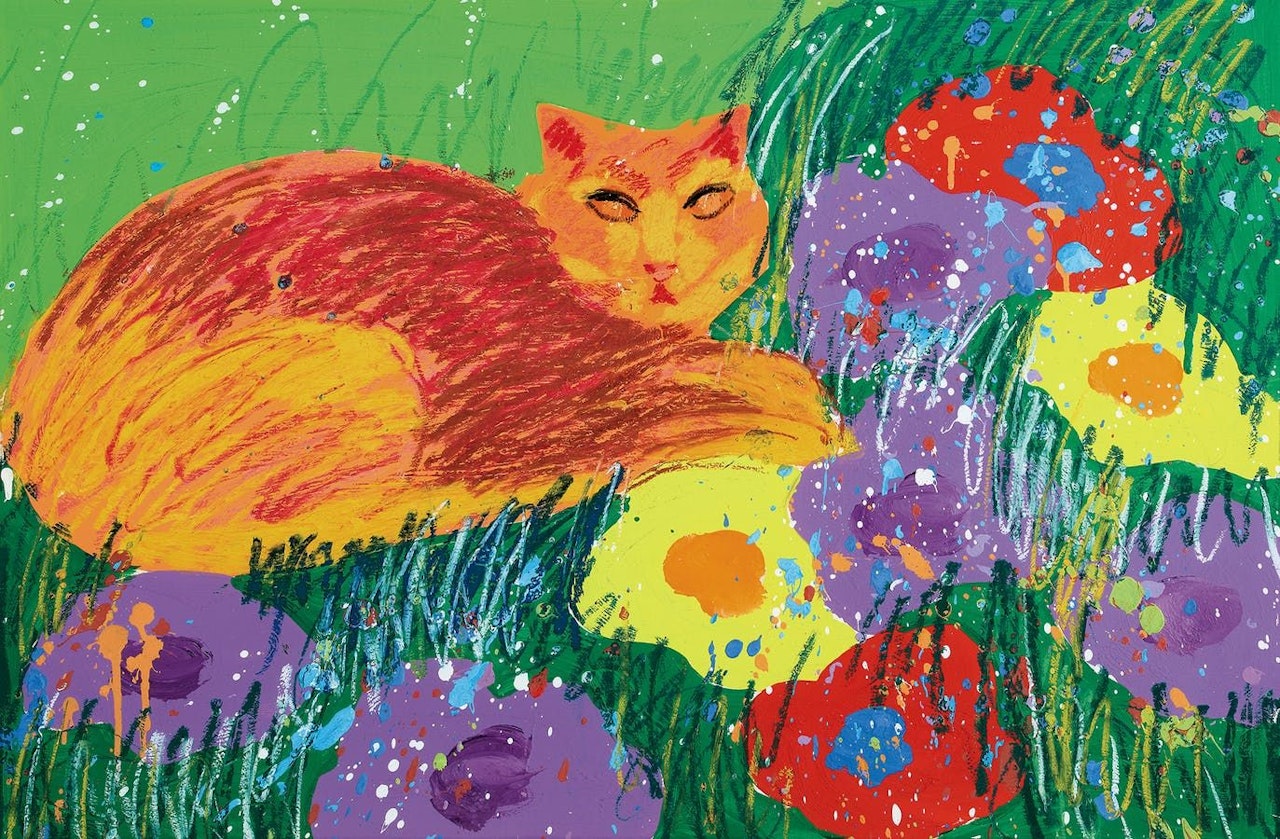 Cat in the Garden by Walasse Ting