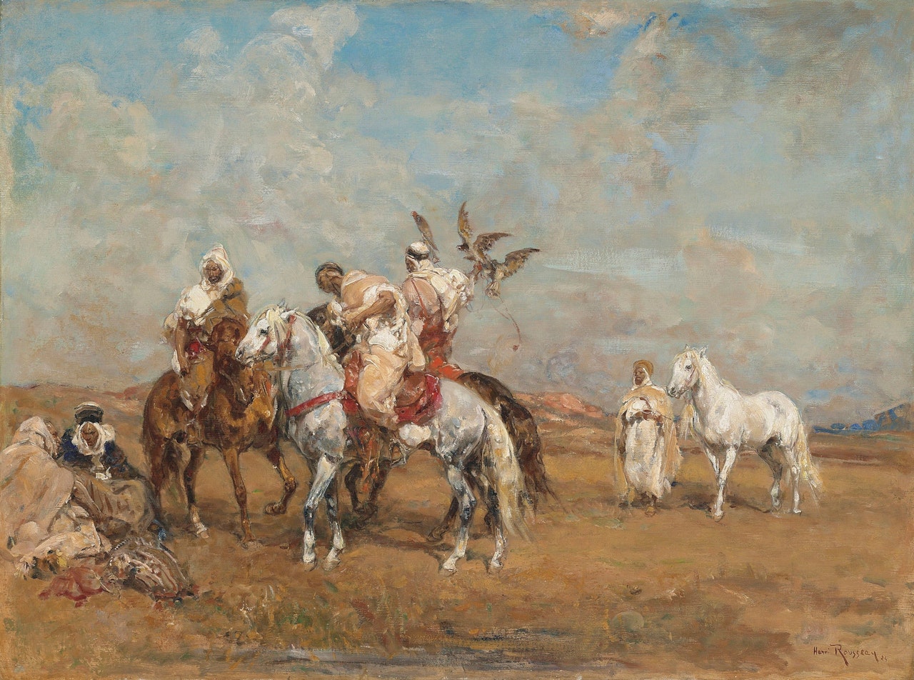 La chasse au faucon by Henri Émilien Rousseau